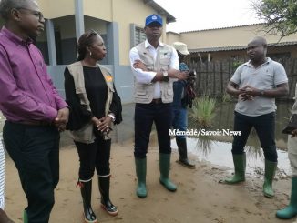 Damien Mama (SNU), Josiane Yaguibou (UNFPA), Aliou Dia (PNUD) et Tevi Bénissan (Préfet des Lacs)