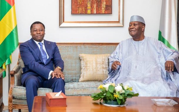 Faure Gnassingbé et son homologue ivoirien Alassane Ouattara, ce 4 Janvier 2023 à Abidjan...