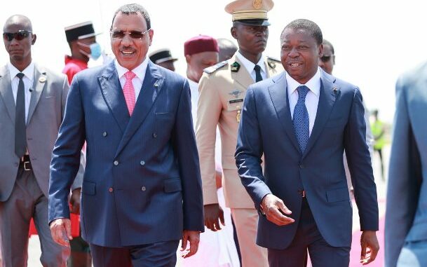 Les présidents Faure Gnassingbé et Mohamed Bazoum ce lundi 20 mars 2023 à Lomé...