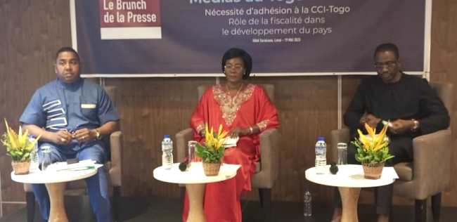 Les membres du panel - Mme Nathalie Manzinèwè Bitho (au milieu)...