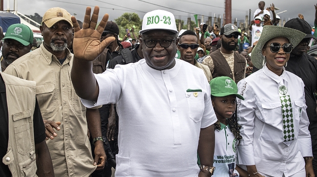 Le président sortant Julius Maada Bio