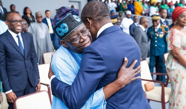 Les présidents Patrice Talon et Bola Tinubu, le 1er Août 2023 à Cotonou...