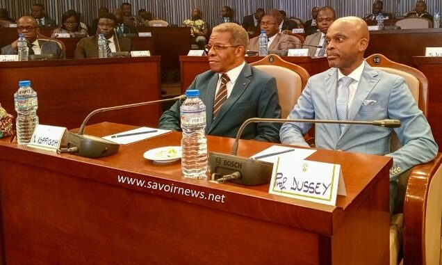 Robert Dussey et Joseph Kokou Koffigoh, lors de cette rentrée diplomatique...