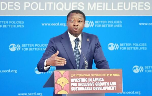 Faure Gnassingbé, lors de son intervention.......