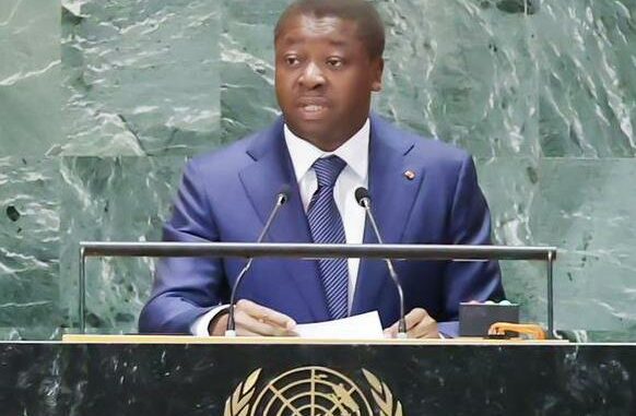 Le président Faure Gnassingbé, lors de son intervention