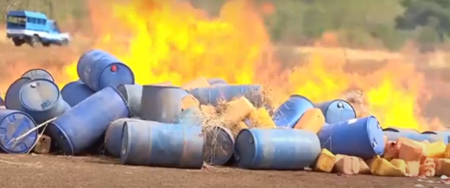 Destruction de produits frelatés
